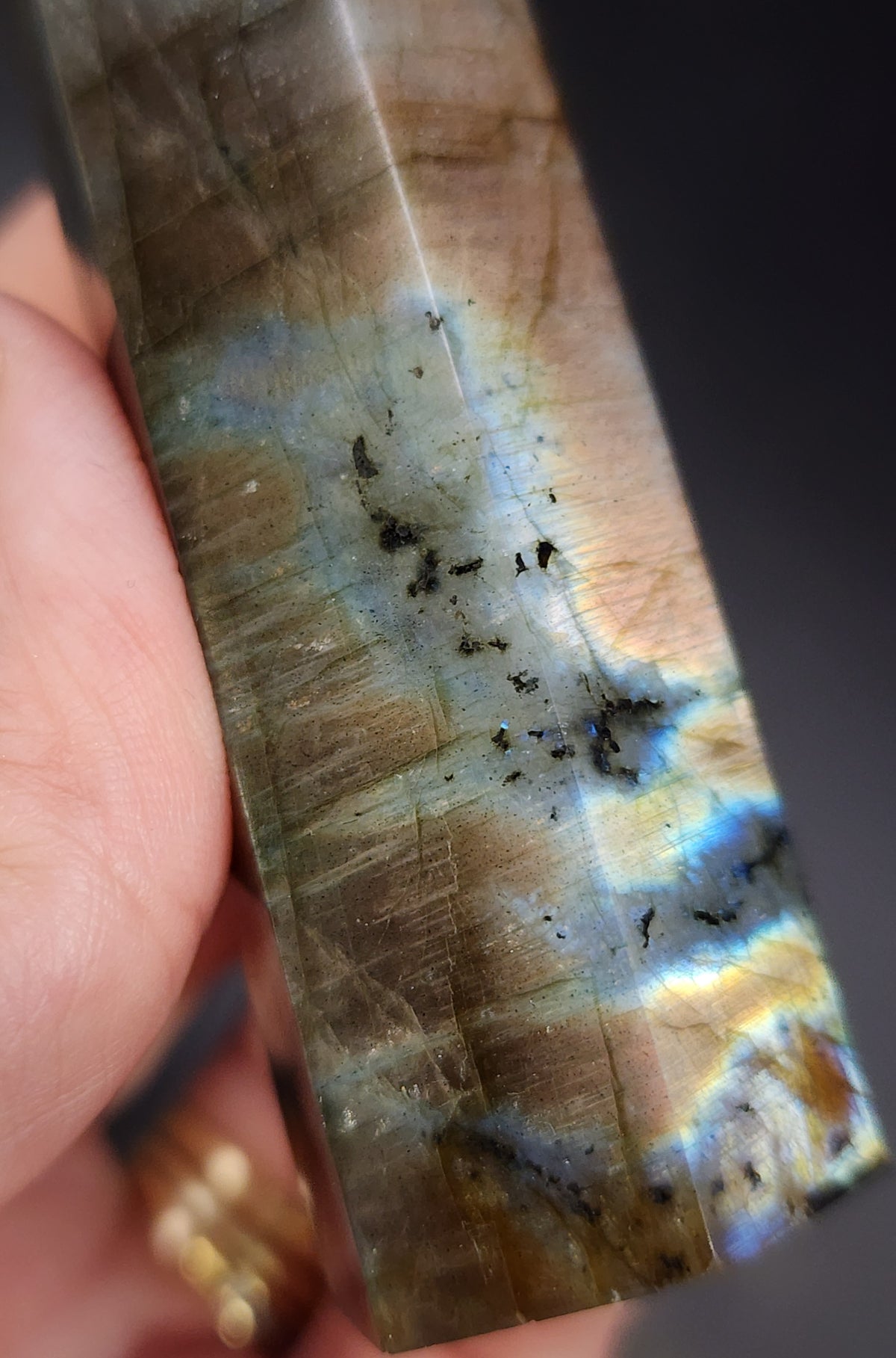 Labradorite Tower/Point with Multi Color Flash- 3.5" inches