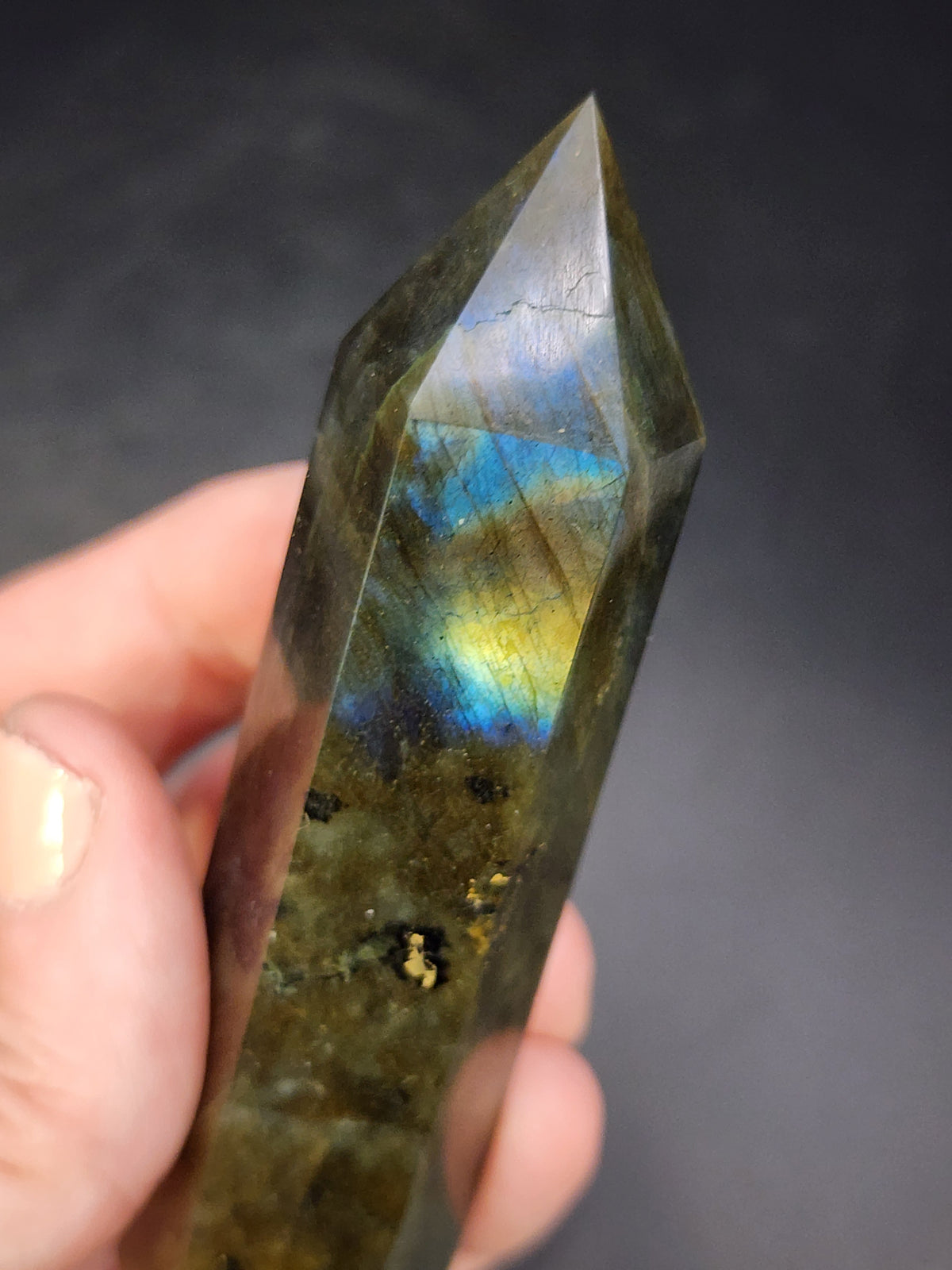 Labradorite Tower/Point with Blue Flash- 3.5" inches