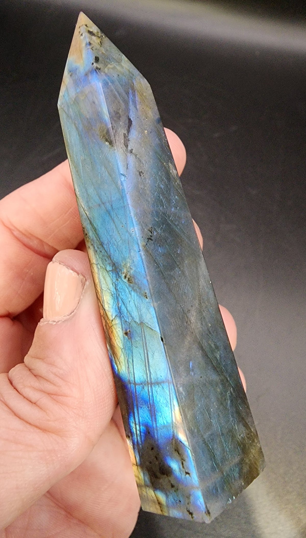 Labradorite Tower/Point with Blue Flash- 3.3" inches