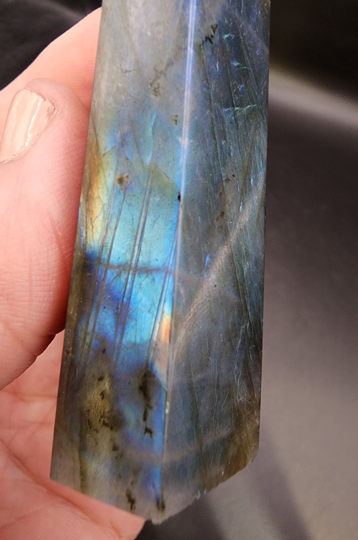 Labradorite Tower/Point with Blue Flash- 3.3" inches