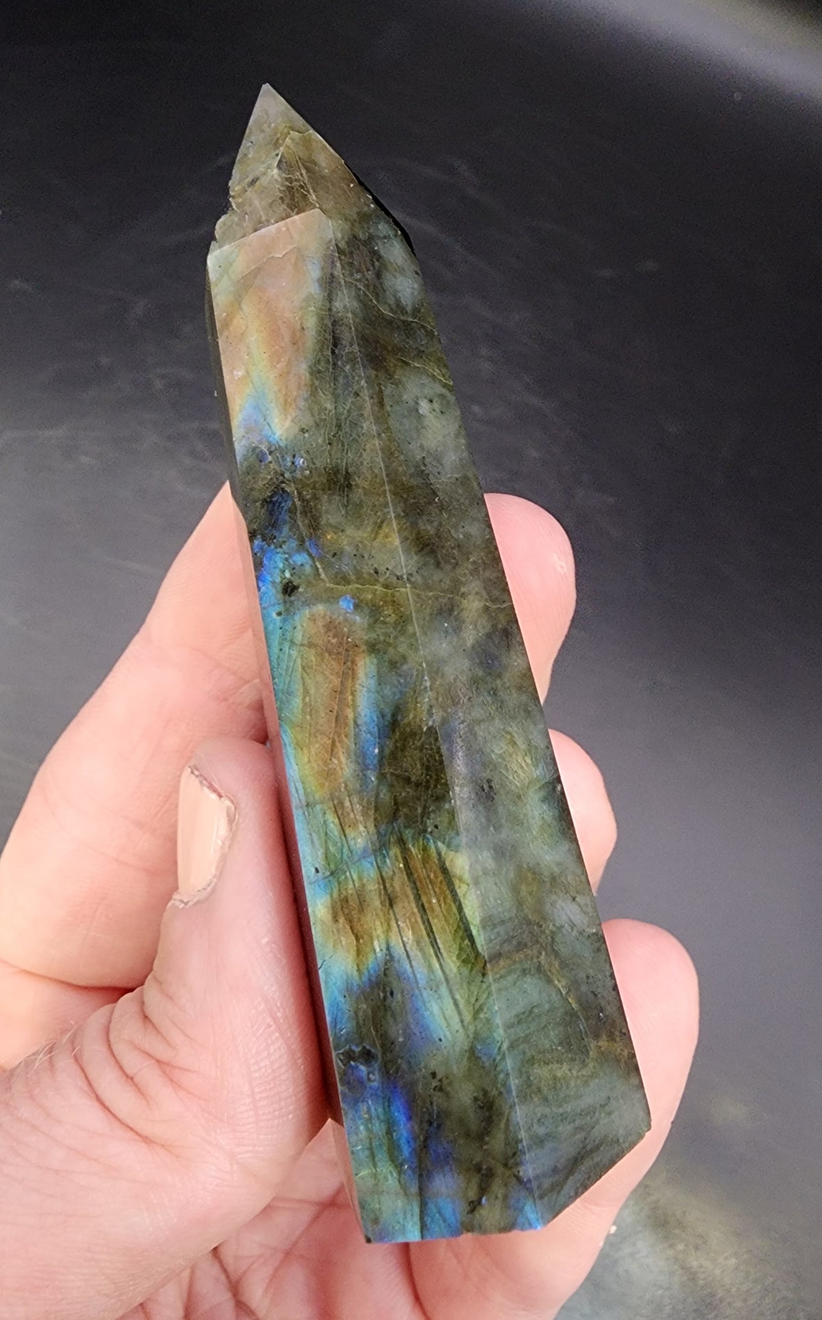 Labradorite Tower/Point with Blue Flash- 3.3" inches