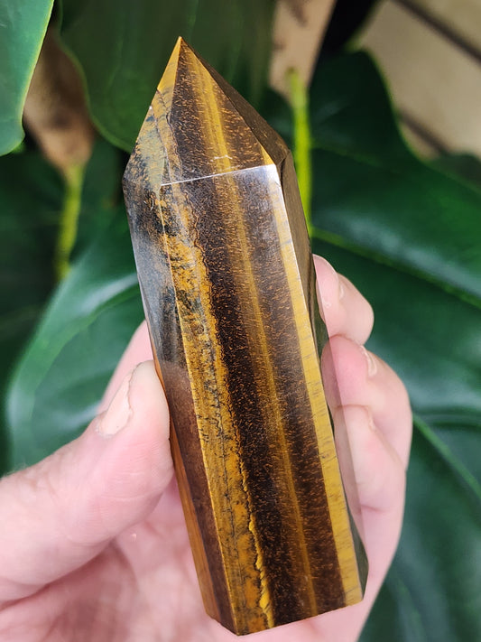 Tiger Eye Tower/Point - 3.6 inches
