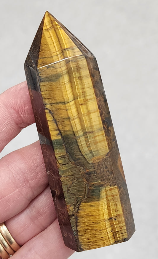 Tiger Eye Tower/Point - 3.4 inches