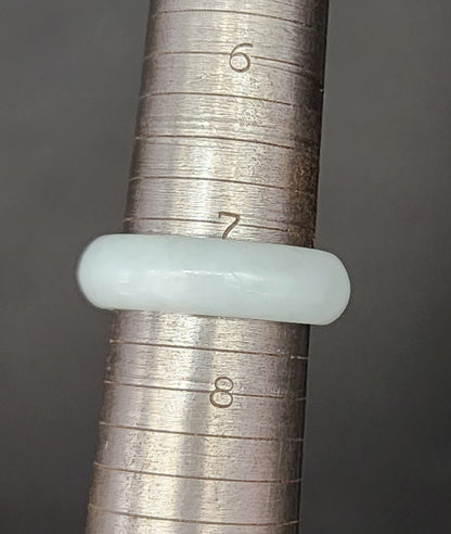 Burmese Jade Band Ring – 6.5mm Wide – Size 7.5