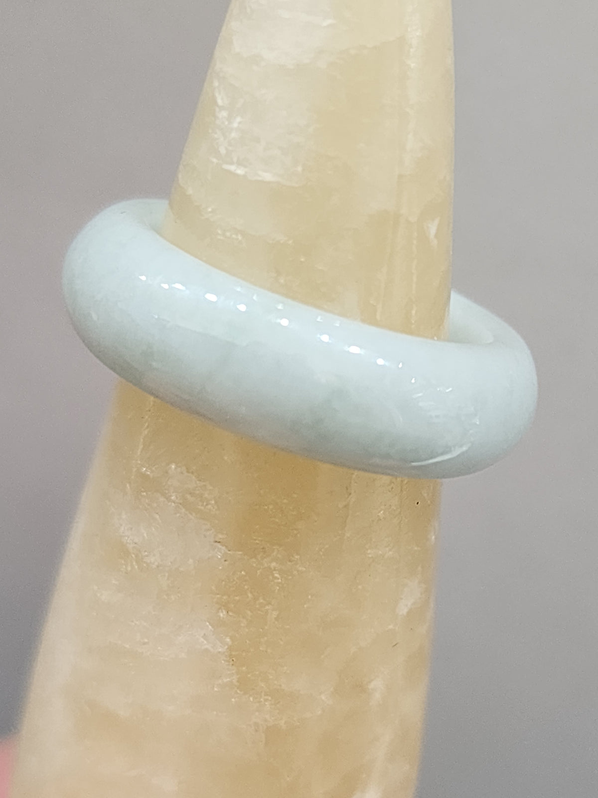 Burmese Jade Band Ring – 6.5mm Wide – Size 7.5