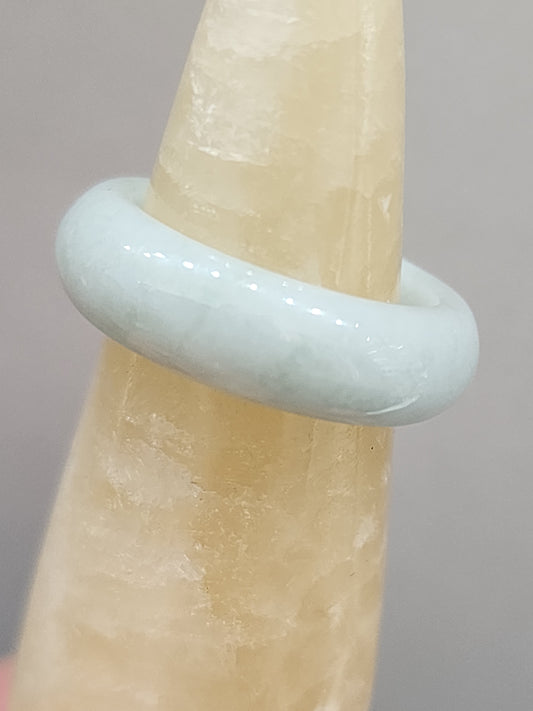 Burmese Jade Band Ring – 6.5mm Wide – Size 7.5