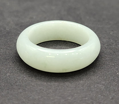 Burmese Jade Band Ring – 6.5mm Wide – Size 7.5