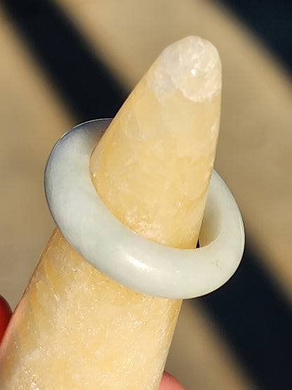 Burmese Jade Band Ring – 6mm Wide – Size 7.0