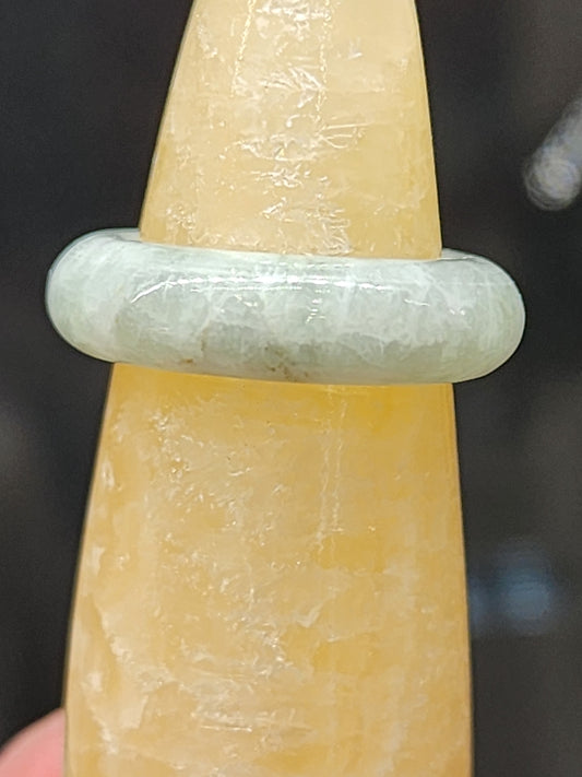 Burmese Jade Band Ring – 6mm Wide – Size 7.0