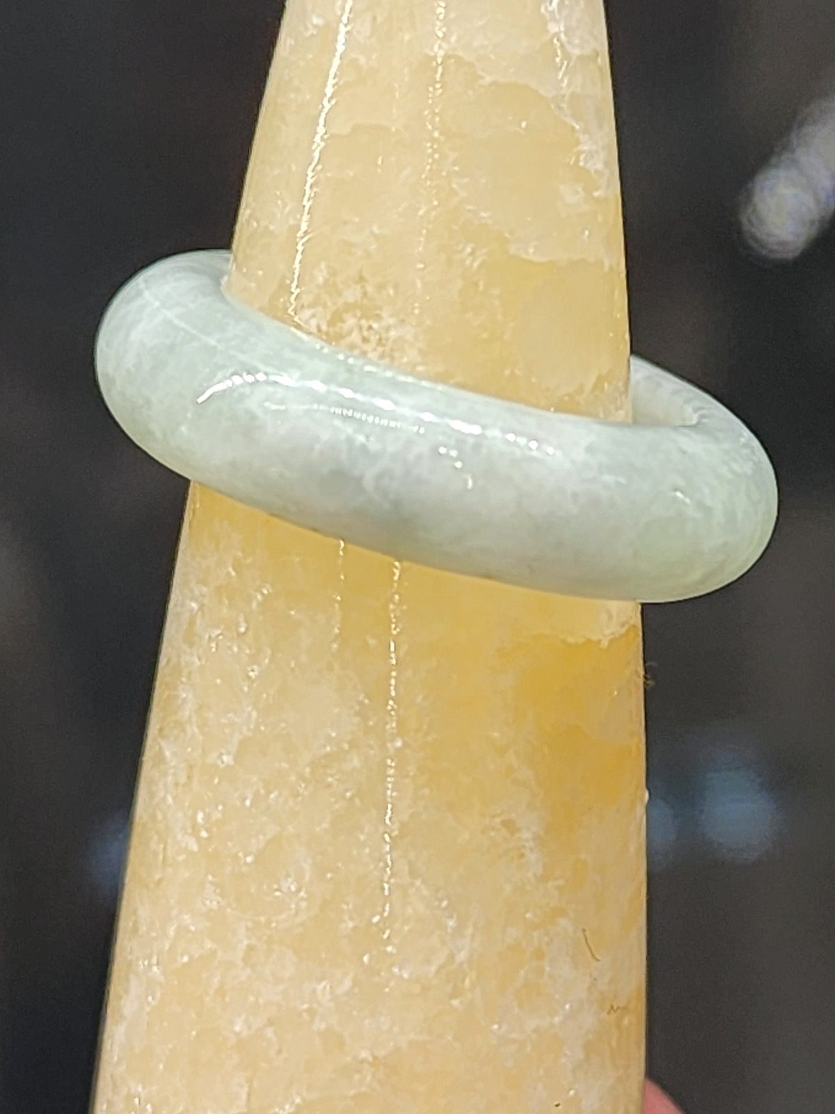 Burmese Jade Band Ring – 6mm Wide – Size 7.0