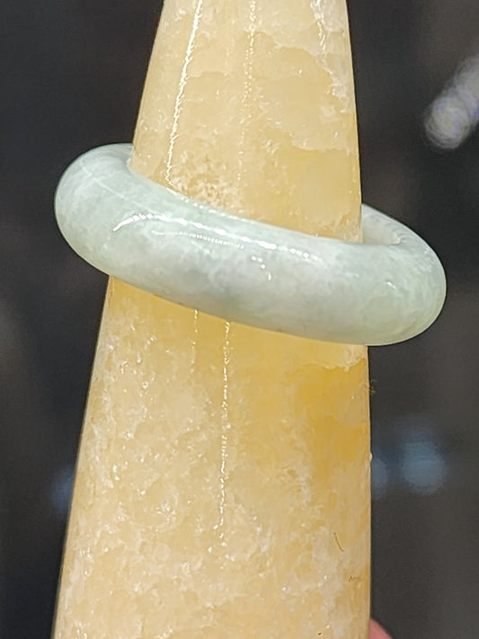 Burmese Jade Band Ring – 6mm Wide – Size 7.0