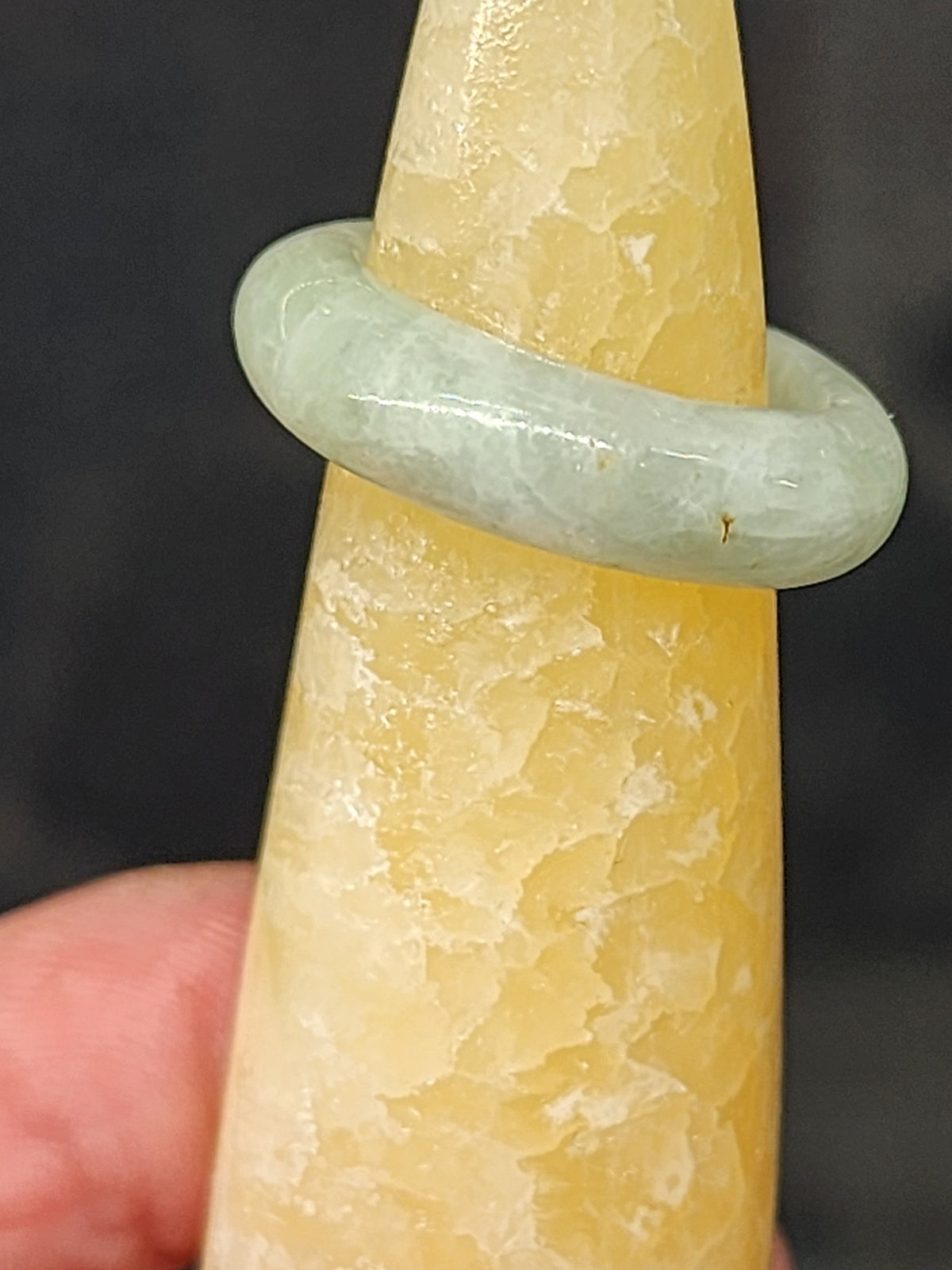 Burmese Jade Band Ring – 6mm Wide – Size 7.0