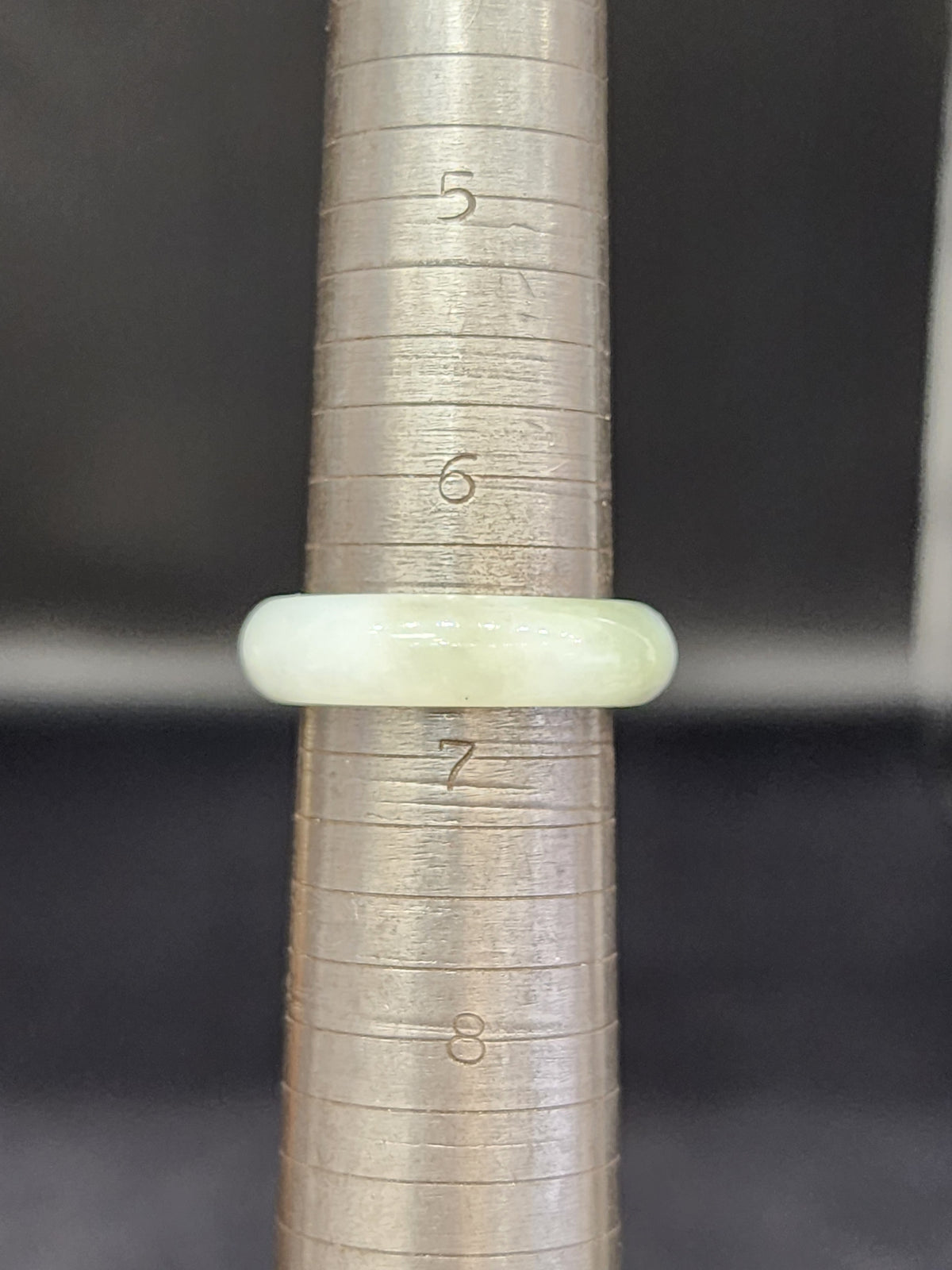 Burmese Jade Band Ring – 5.5mm Wide – Size 6.75