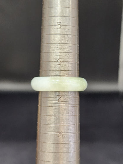 Burmese Jade Band Ring – 5.5mm Wide – Size 6.75