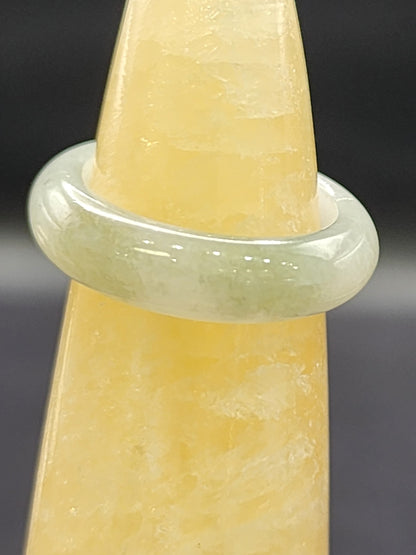 Burmese Jade Band Ring – 5.5mm Wide – Size 6.75
