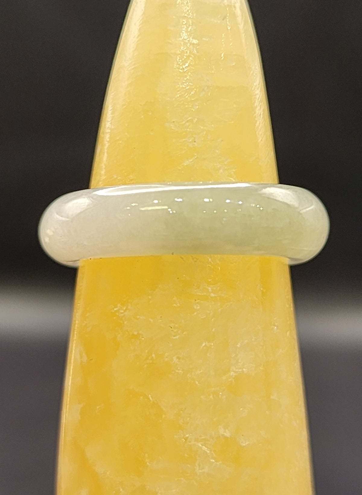 Burmese Jade Band Ring – 5.5mm Wide – Size 6.75