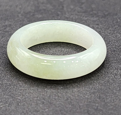 Burmese Jade Band Ring – 5.5mm Wide – Size 6.75
