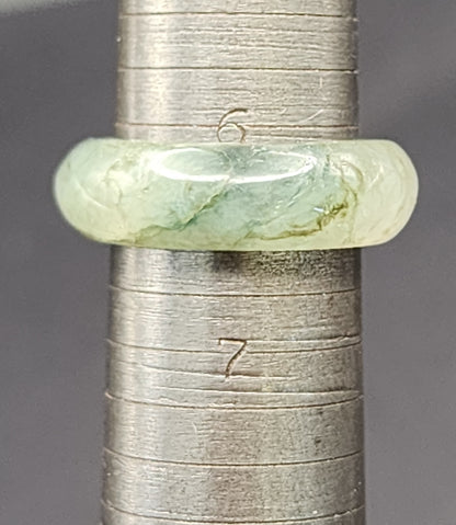 Burmese Jade Band Ring – 7.0mm Wide – Size 6.25