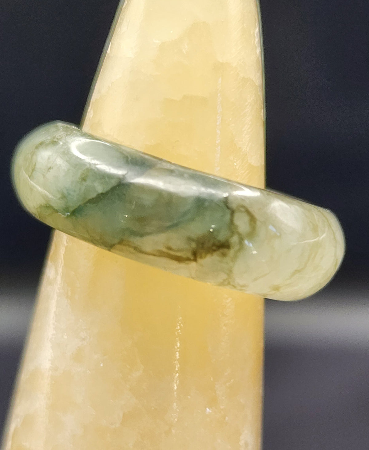 Burmese Jade Band Ring – 7.0mm Wide – Size 6.25