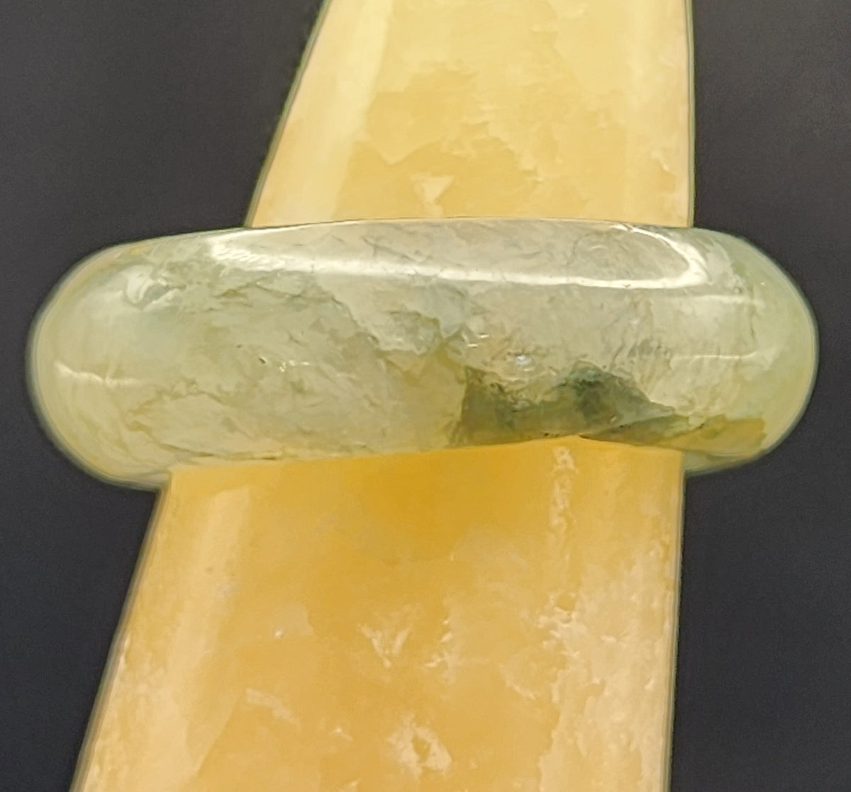 Burmese Jade Band Ring – 7.0mm Wide – Size 6.25