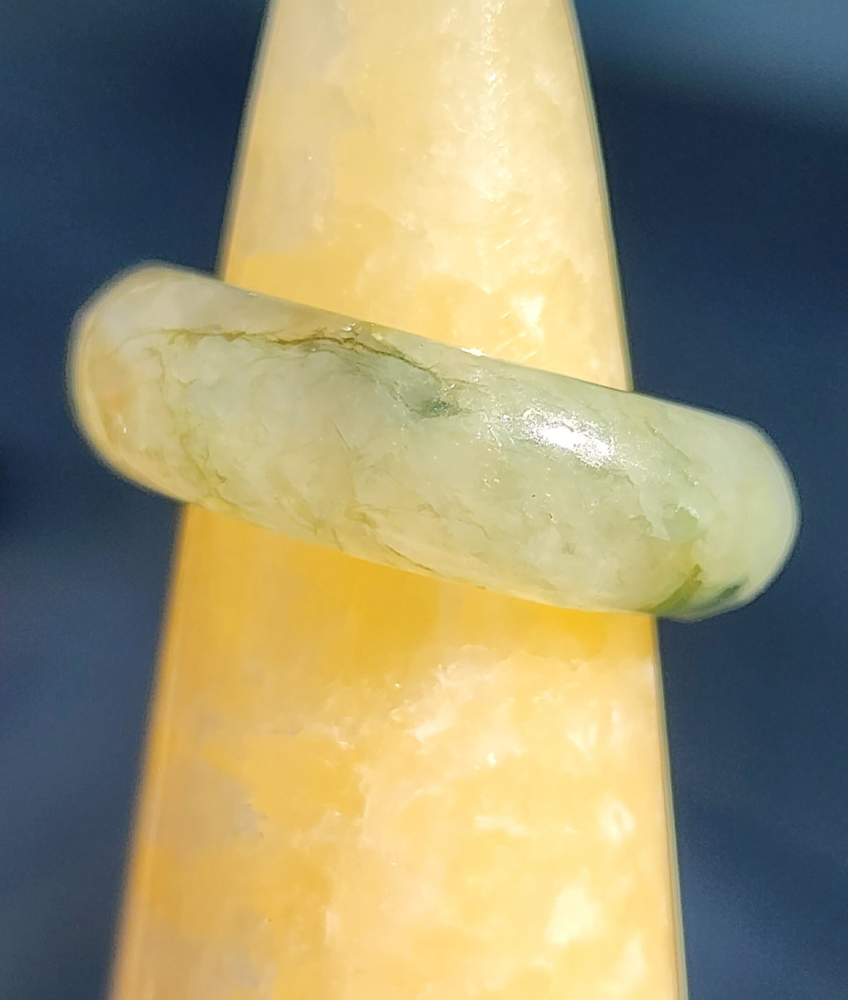 Burmese Jade Band Ring – 7.0mm Wide – Size 6.25
