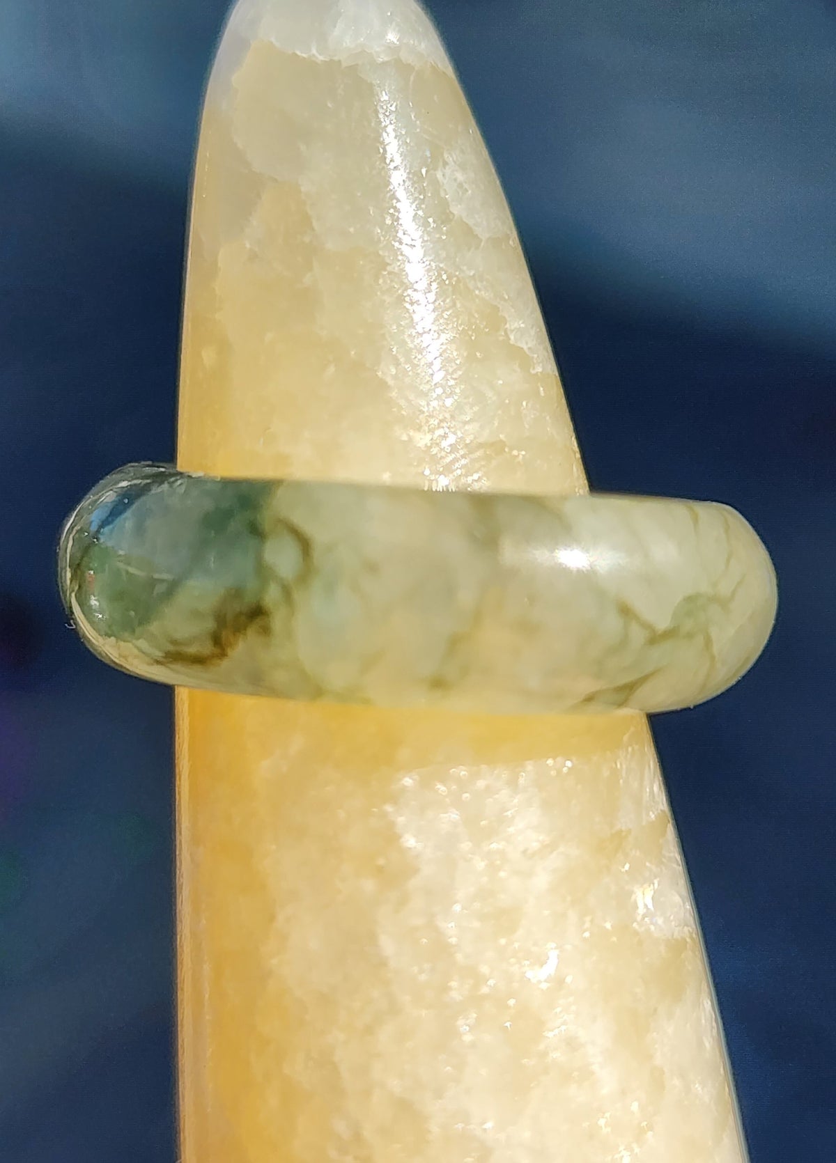 Burmese Jade Band Ring – 7.0mm Wide – Size 6.25