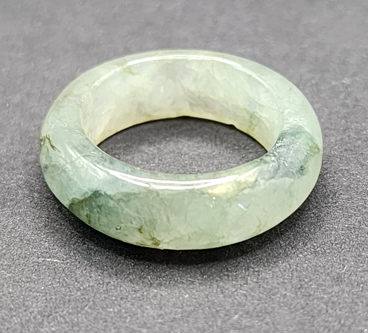 Burmese Jade Band Ring – 7.0mm Wide – Size 6.25