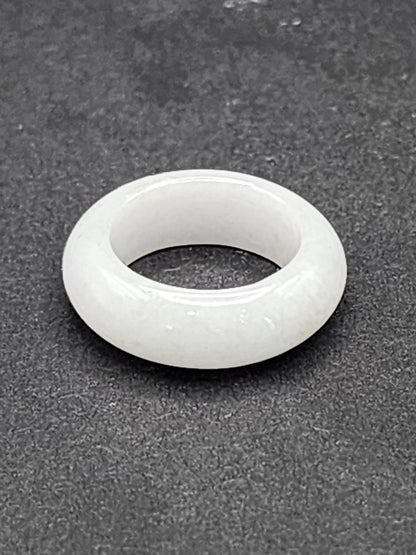 Burmese Jade Band Ring – 7.0mm Wide – Size 5.0