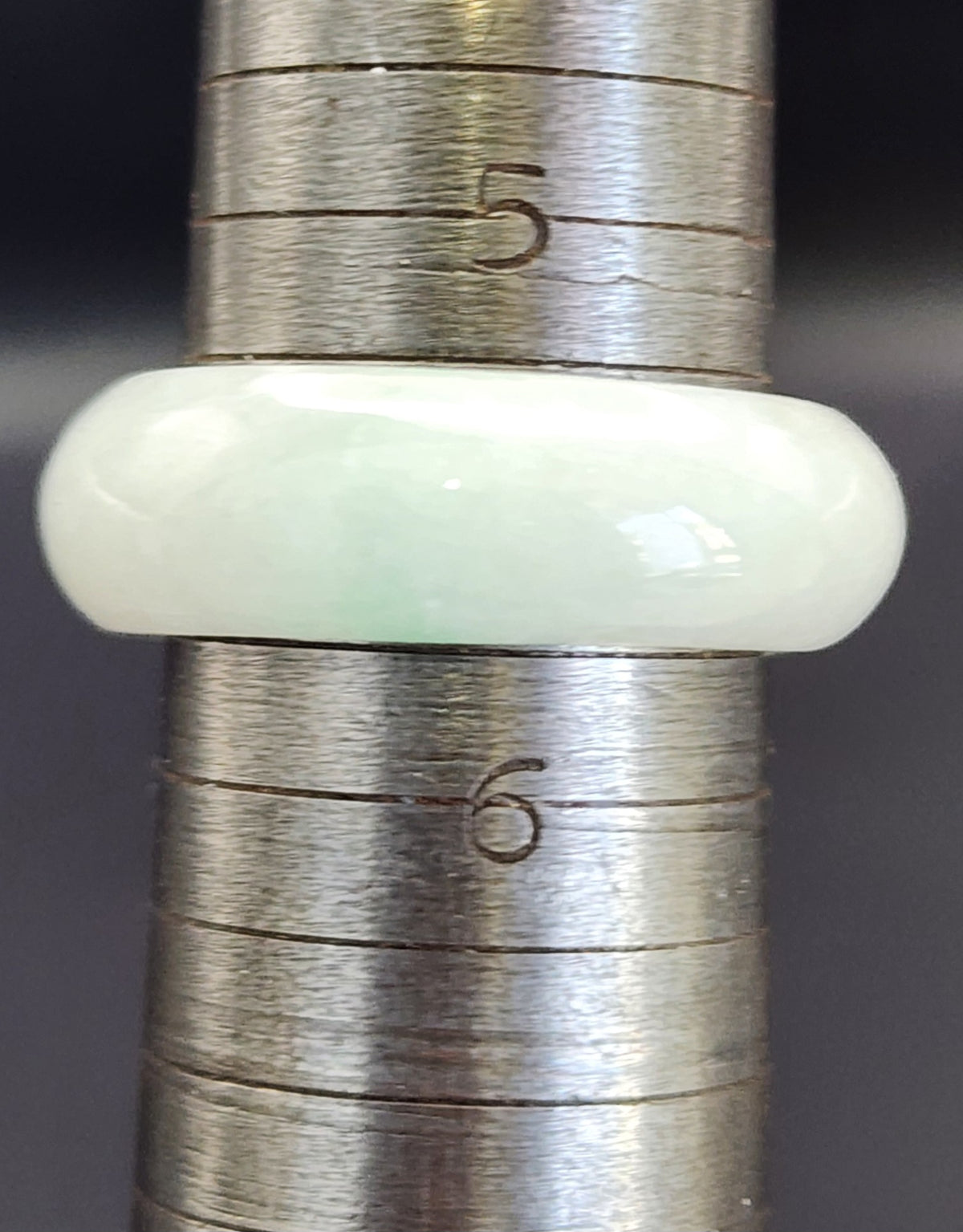 Burmese Jade Band Ring – 7.0mm Wide – Size 5.75