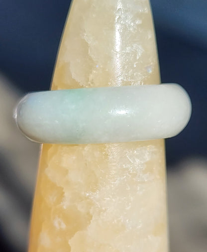 Burmese Jade Band Ring – 7.0mm Wide – Size 5.75