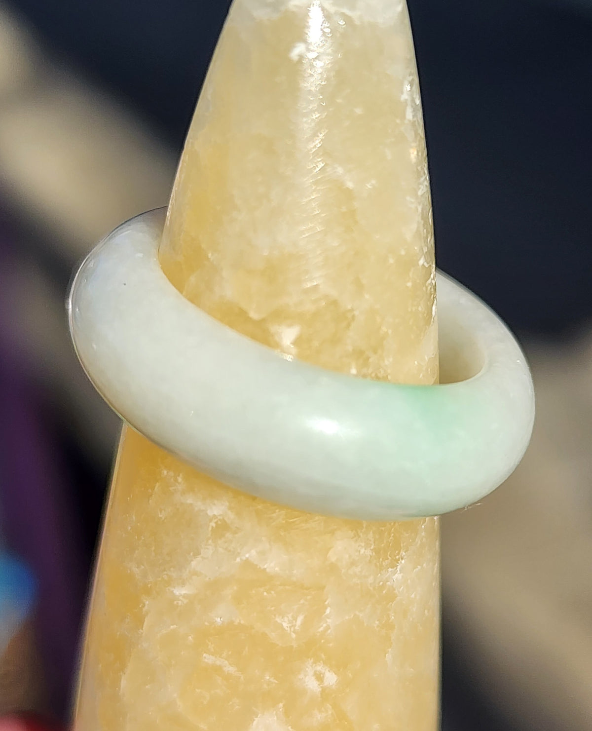 Burmese Jade Band Ring – 7.0mm Wide – Size 5.75