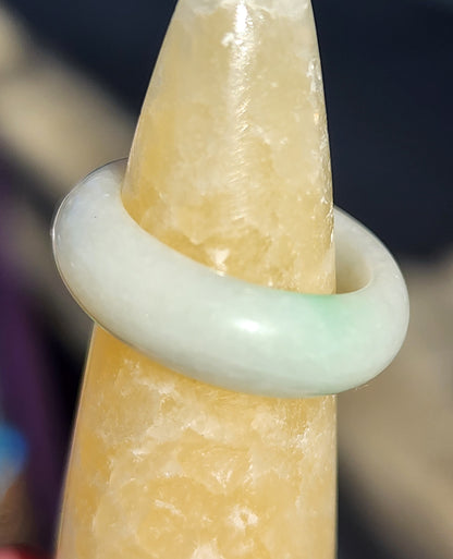 Burmese Jade Band Ring – 7.0mm Wide – Size 5.75