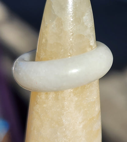 Burmese Jade Band Ring – 7.0mm Wide – Size 5.75