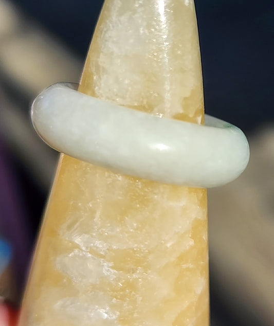 Burmese Jade Band Ring – 7.0mm Wide – Size 5.75