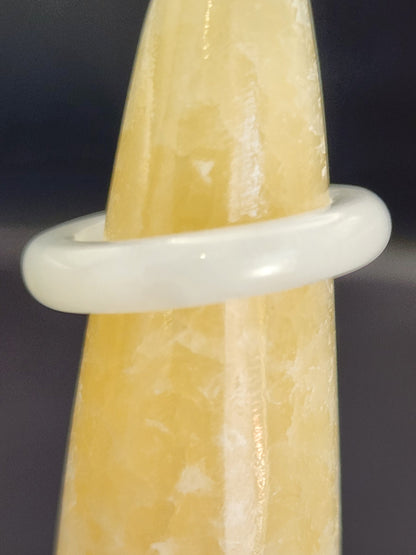 Burmese Jade Band Ring – 4.0mm Wide – Size 6.25