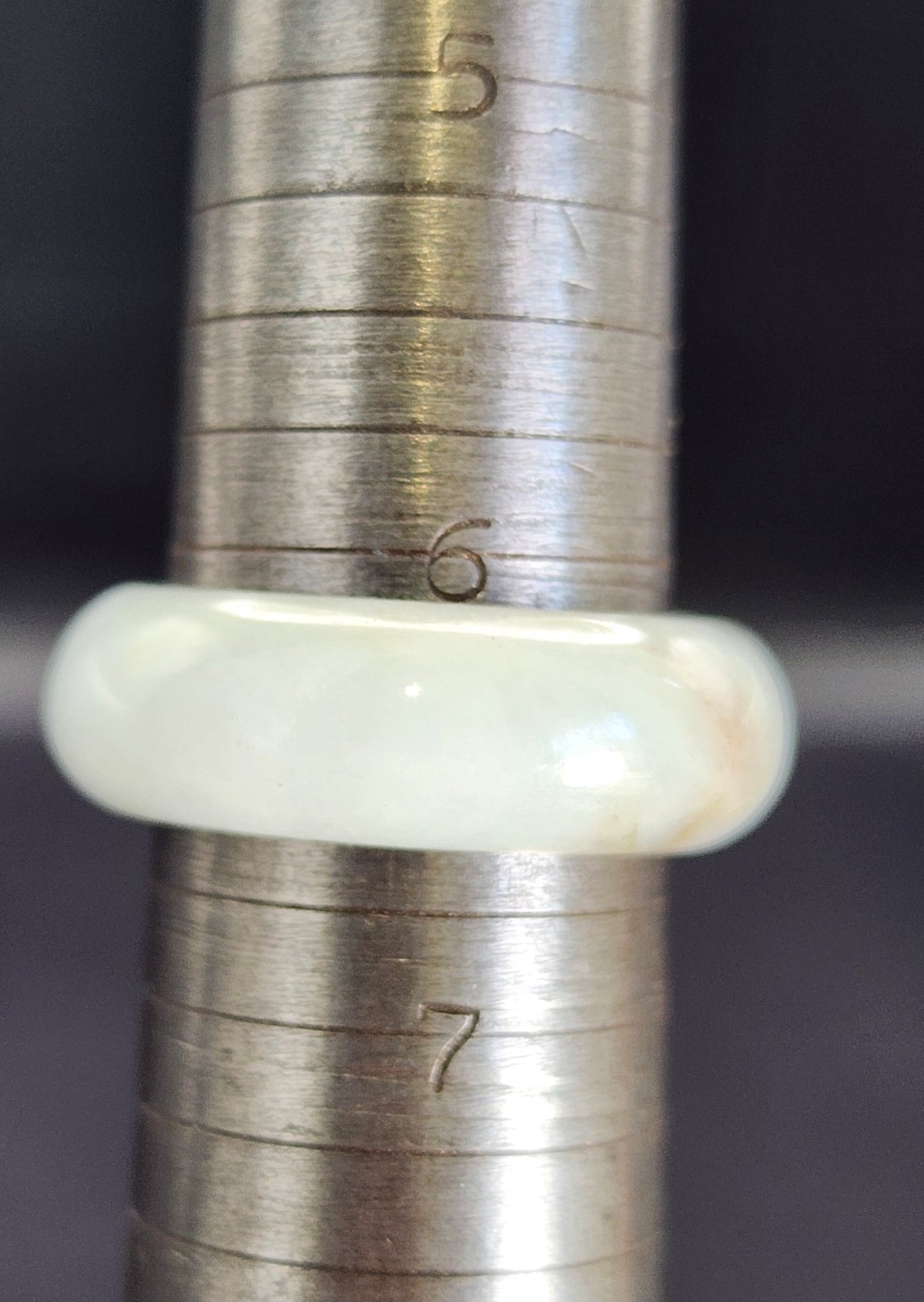 Burmese Jade Band Ring – 7.0mm Wide – Size 6.5