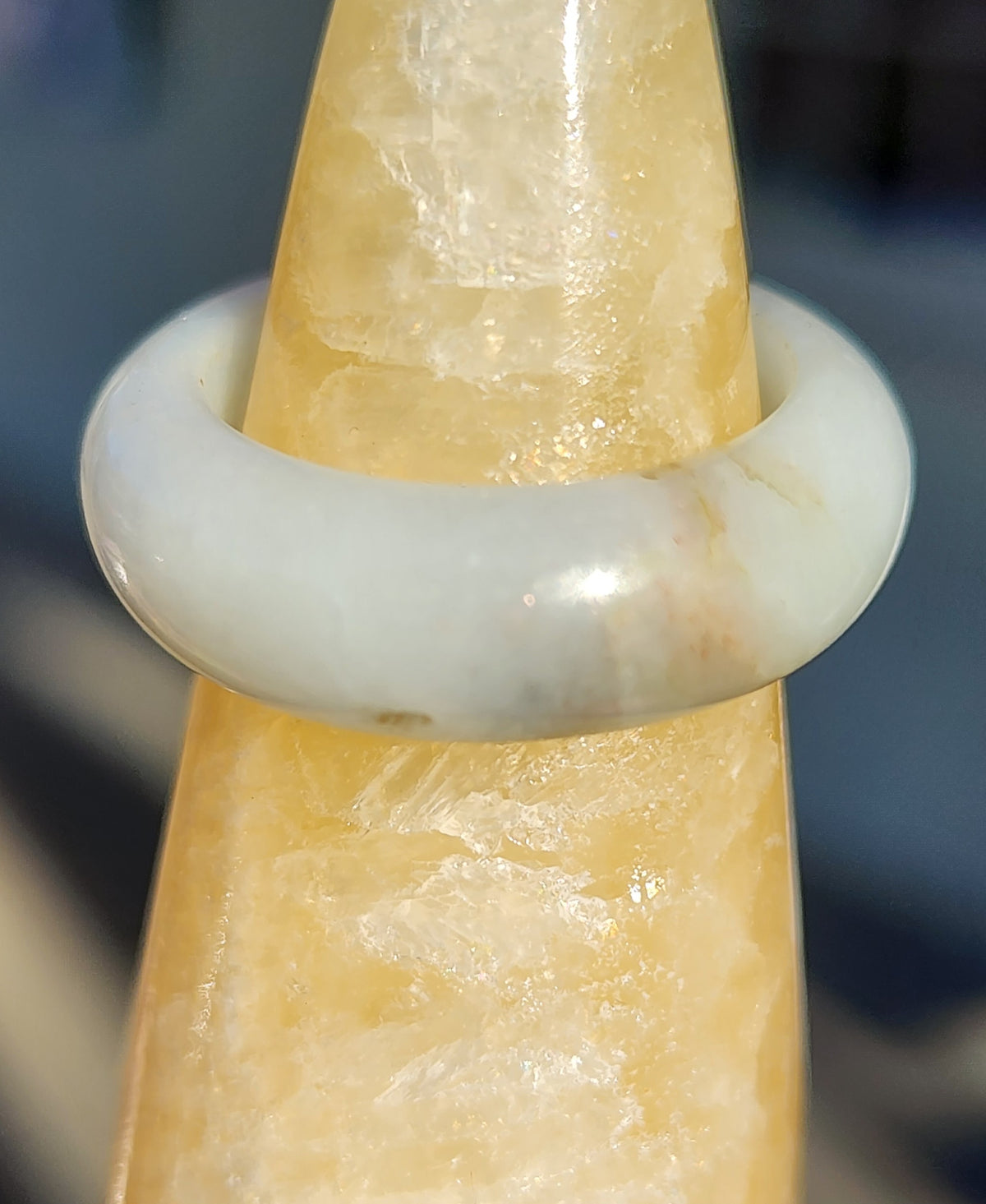 Burmese Jade Band Ring – 7.0mm Wide – Size 6.5