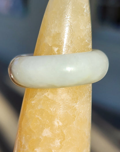 Burmese Jade Band Ring – 7.0mm Wide – Size 6.5