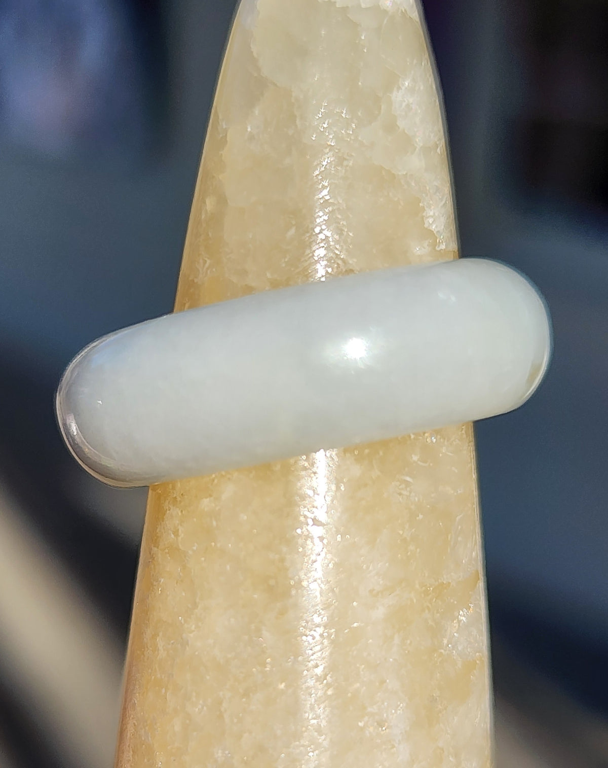 Burmese Jade Band Ring – 7.0mm Wide – Size 6.5