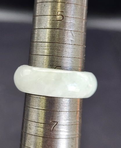 Burmese Jade Band Ring – 7.5mm Wide – Size 6.5