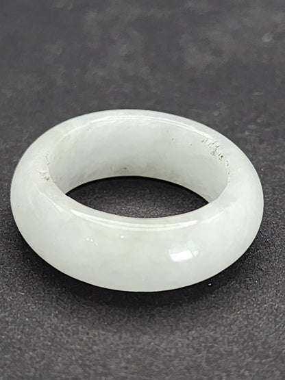 Burmese Jade Band Ring – 7.5mm Wide – Size 6.5