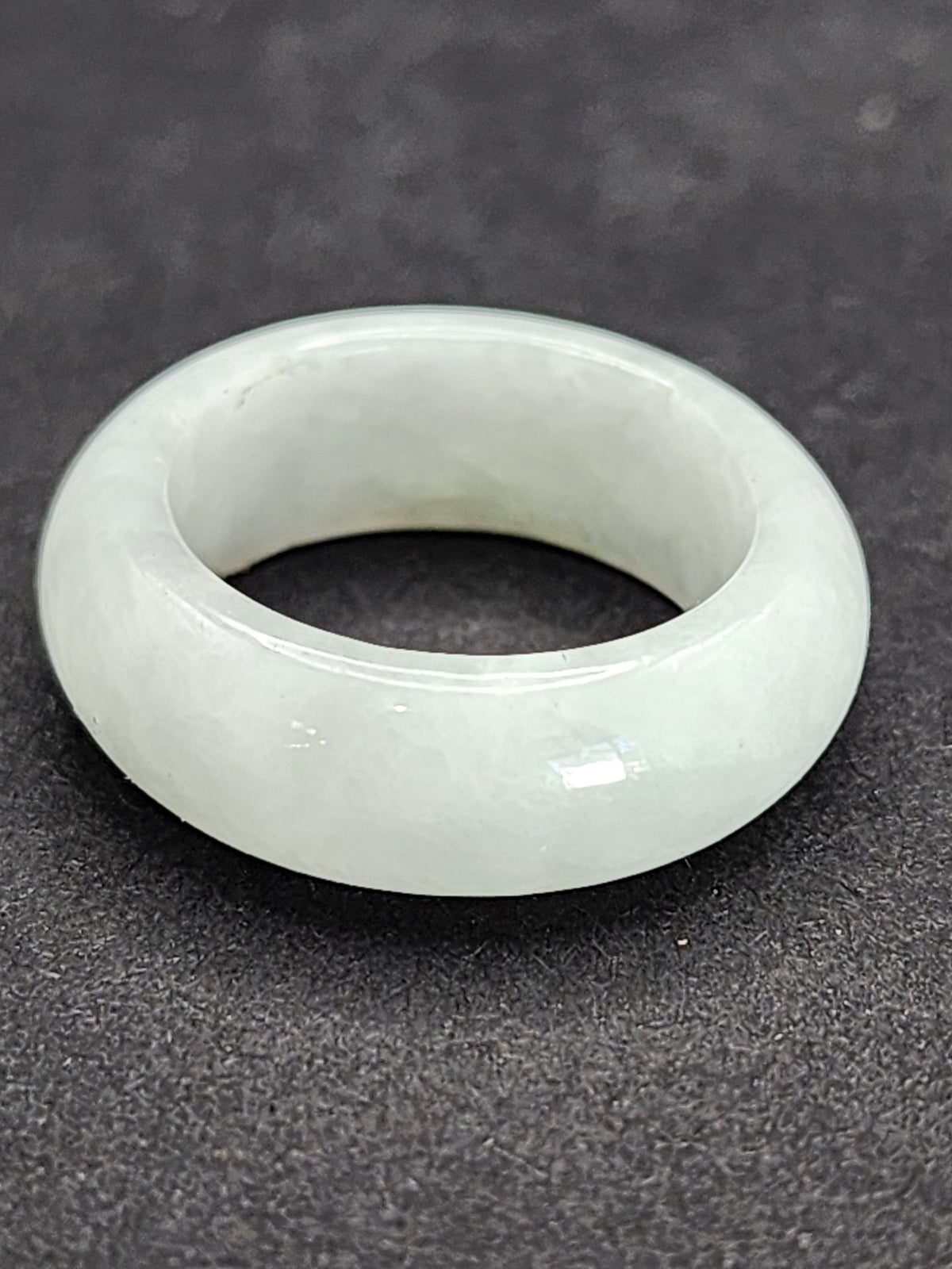 Burmese Jade Band Ring – 7.5mm Wide – Size 6.5