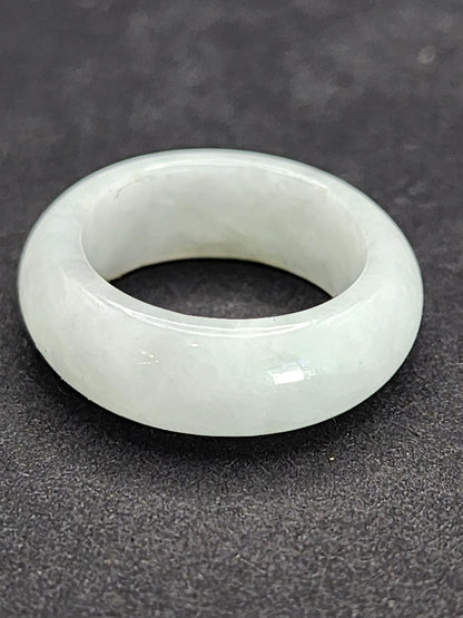 Burmese Jade Band Ring – 7.5mm Wide – Size 6.5
