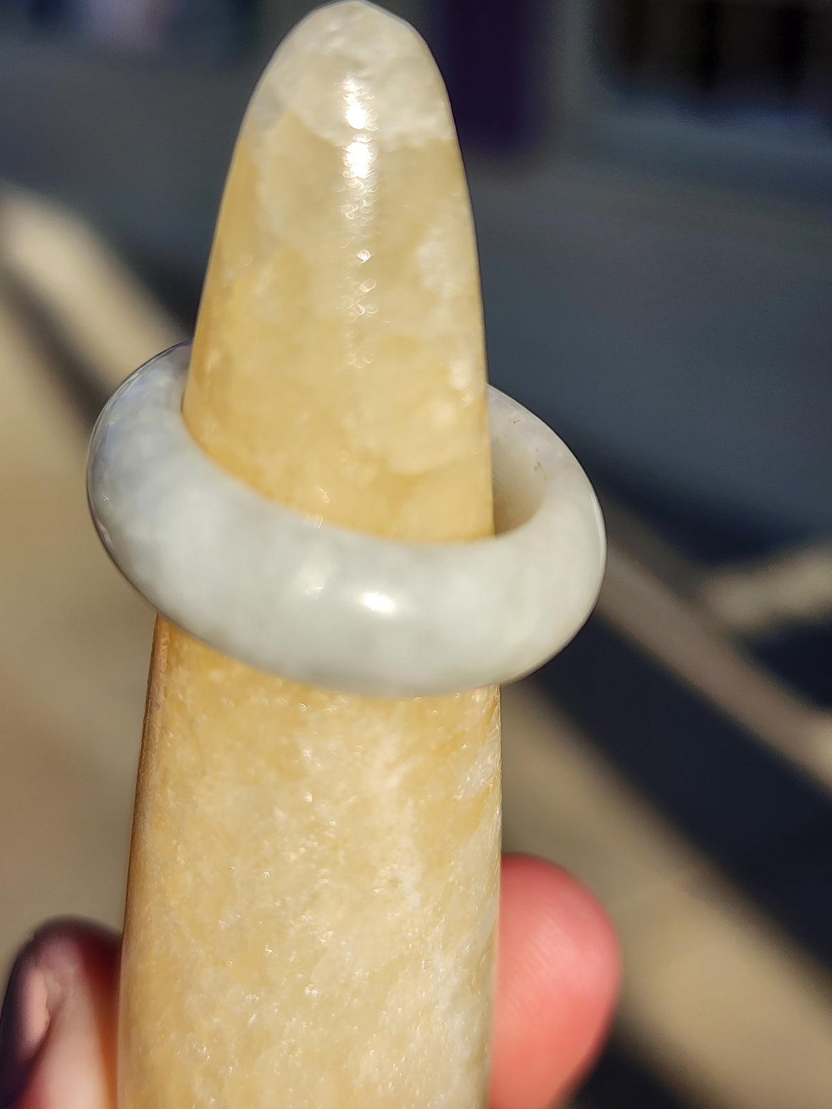 Burmese Jade Band Ring – 7.5mm Wide – Size 6.5