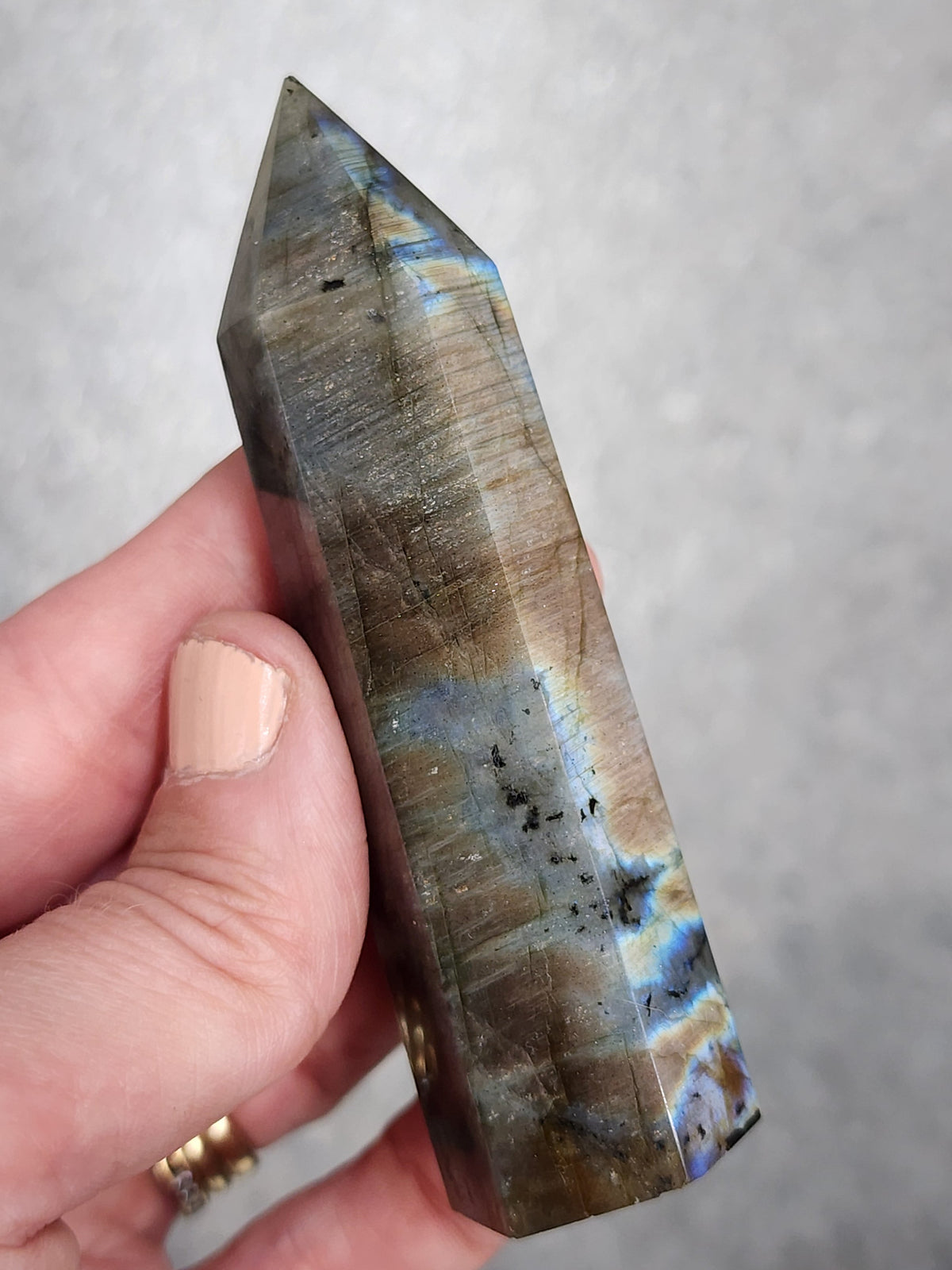 Labradorite Tower/Point with Multi Color Flash- 3.5" inches