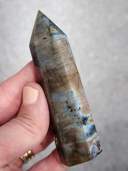 Labradorite Tower/Point with Multi Color Flash- 3.5" inches