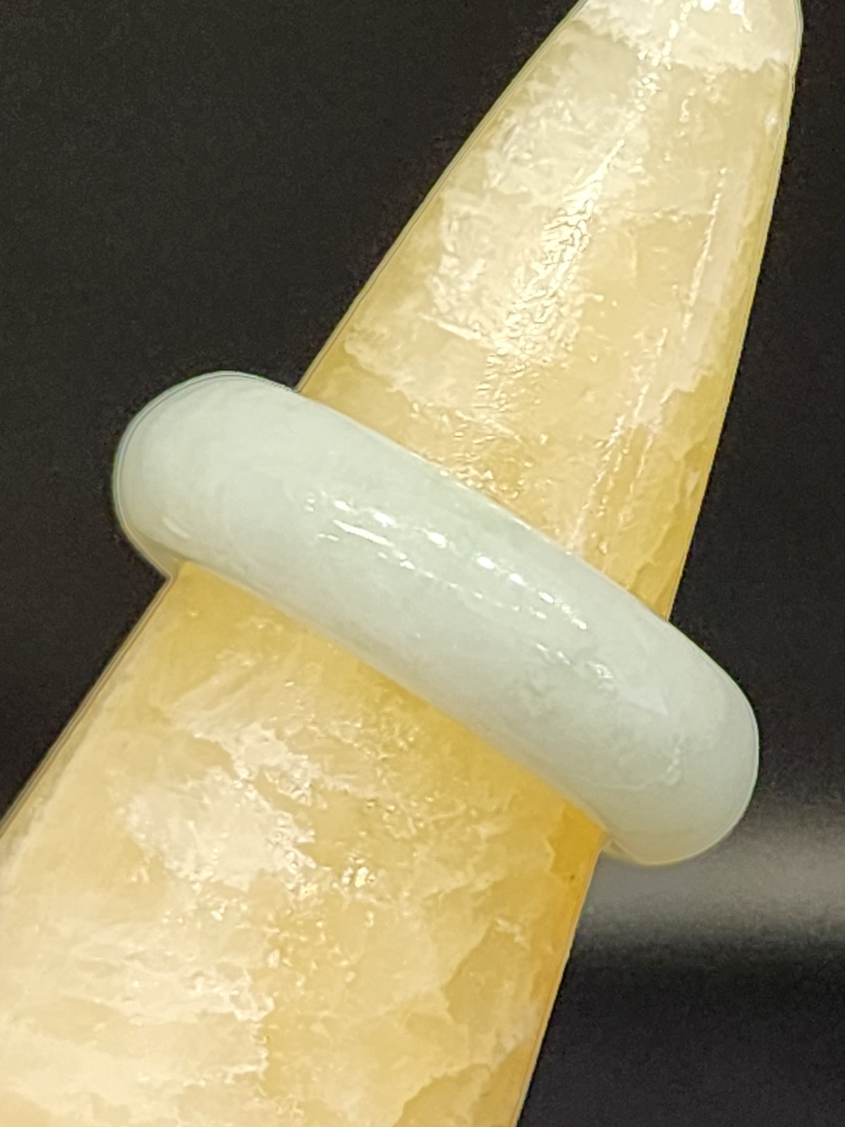 Burmese Jade Band Ring – 6.5mm Wide – Size 7.5