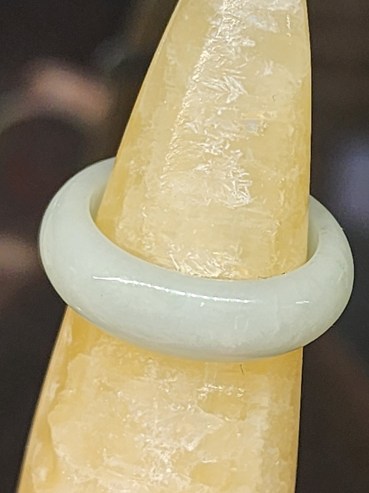 Burmese Jade Band Ring – 6.5mm Wide – Size 7.5