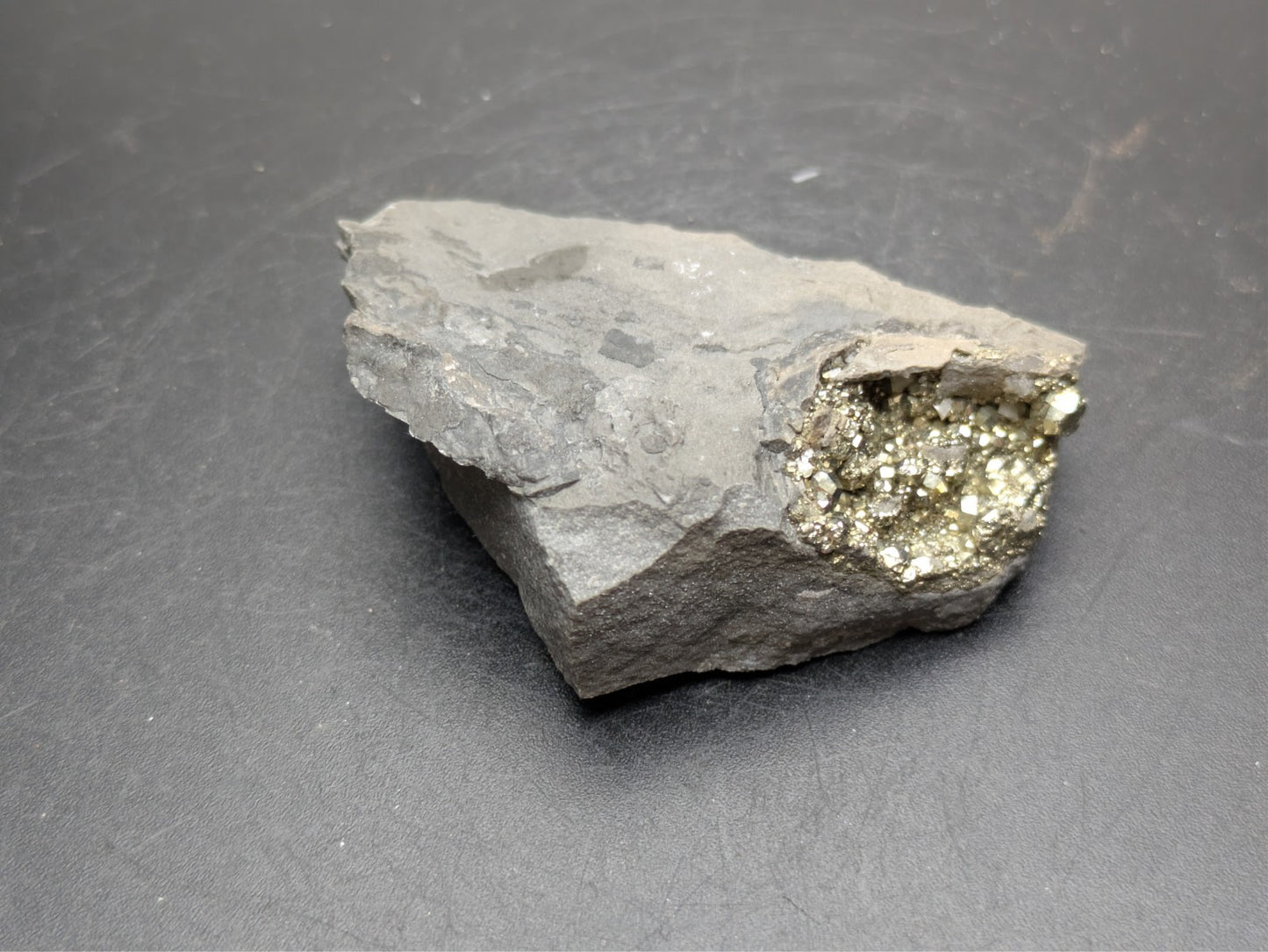 PYRITE- C.E. Duff & Son Quarry, Huntsville, Logan County, Ohio USA- Sm Cabinet