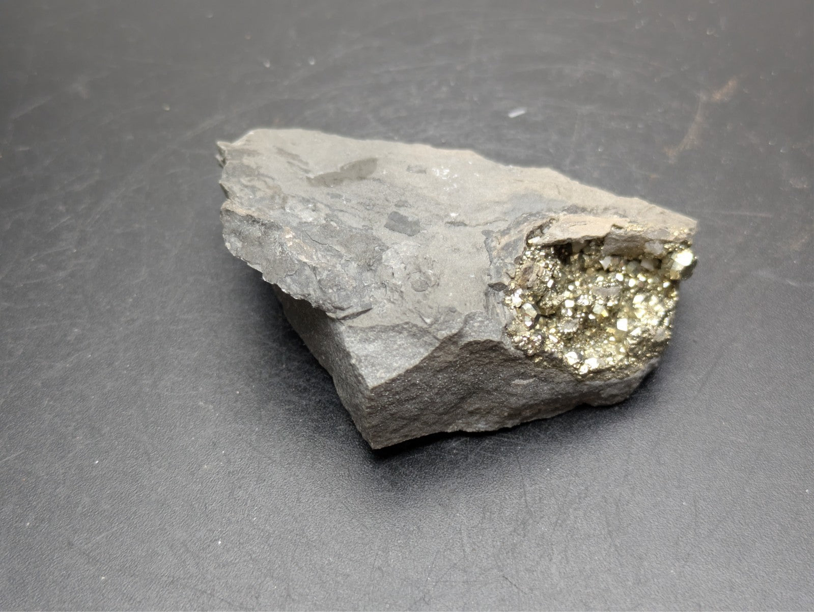 PYRITE- C.E. Duff & Son Quarry, Huntsville, Logan County, Ohio USA- Sm Cabinet